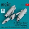 RESKIT RSU48-0401 CH-53E Super Stallion, MH-53E Sea dragon engine nacelles with air intake and exhaust for Academy kit (3D printed) 1/48